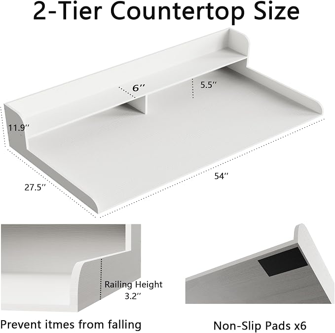 Fabuday 2-Tier Wood Washer Dryer Countertop - Image 2