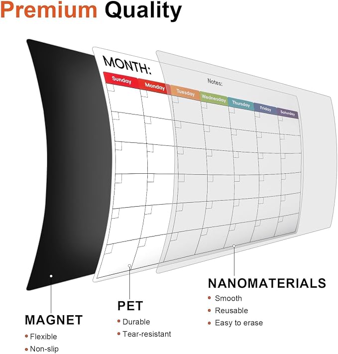 3 Pack， Magnetic Dry Erase Calendar - Image 4
