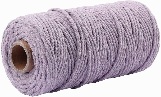 109 Yards 3mm Macrame Cotton Cord 4 Strand Twisted Twine Strings Rope by Zhiheng