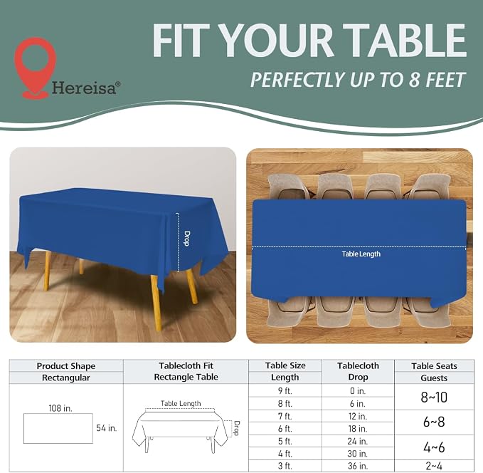 Disposable Plastic Tablecloth 54x108 Inch Rectangle - Image 2