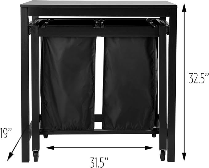 Honey-Can-Do Double Sorter Folding Table SRT-03571 Black 19 by 32-Inch - Image 12