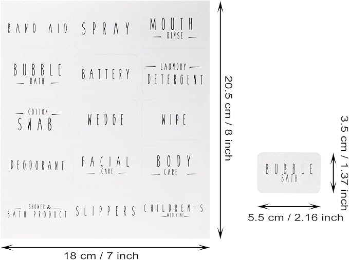 ONLYKXY Clear Big Preprinted Minimalist Bathroom Organize Label Beauty Makeup - Image 2