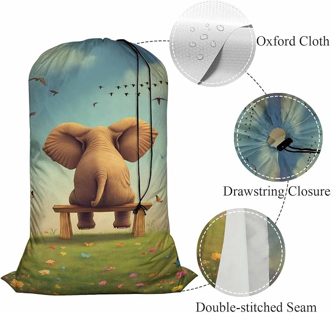 Swono Cute Elephant Large Travel Laundry Bag - Image 4