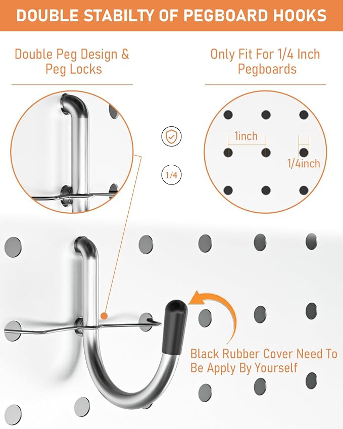 INCLY 1/4“ Extra Thick Pegboard Accessories Kit - Image 4