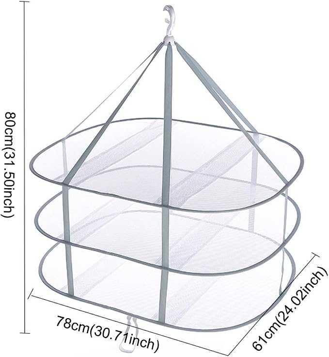 3 Tier Folding Drying Rack, 10Lb Capacity Space Saving Hanging Dryer - Image 9