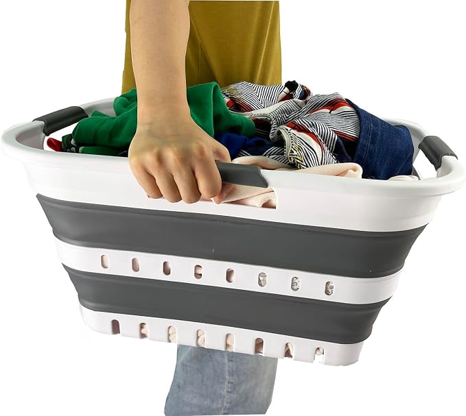SAMMART Set of 2 Collapsible Plastic Laundry Basket - Image 6