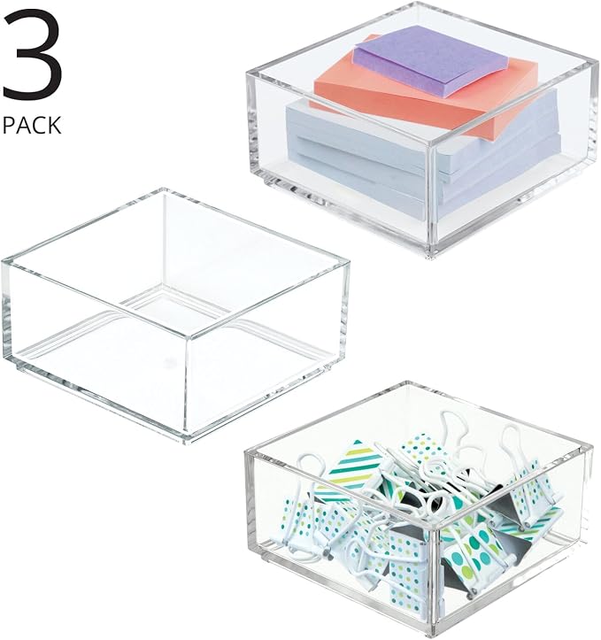 mDesign Plastic Square Desk Organizer - Image 2
