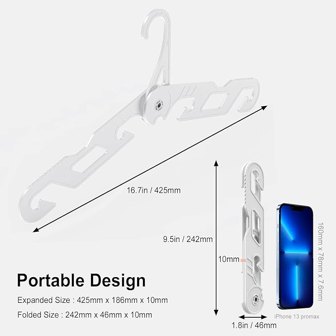 NICEDACK Premium Travel Hangers 3 Pack Portable Folding Clothes Hangers - Image 2