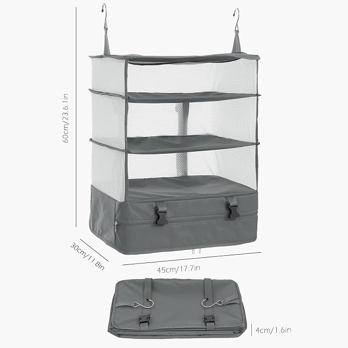 ELEZAY Hanging Packing Cubes Portable Closet Shelves Travel Collapsible - Image 3