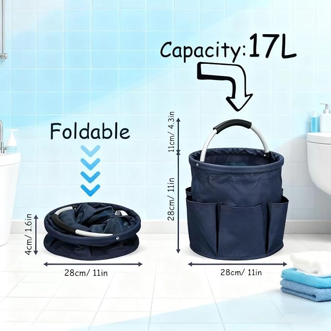 17L Cleaning Caddy with Handle, Portable Picnic Basket, Apple Picking Basket - Image 3