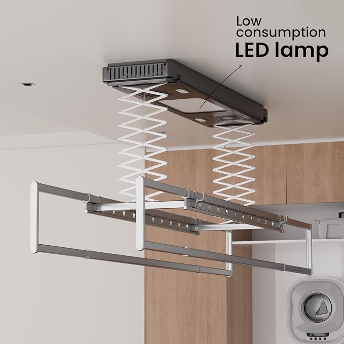 Ceiling Mounted Clothes Electric Ceiling Drying Rack 110V-120V, Ceiling - Image 6