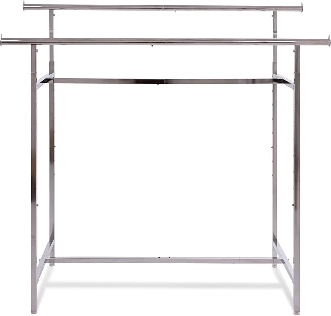 Econoco - Adjustable Double Bar Rectangular Hangrail Rack in Chrome - Image 5