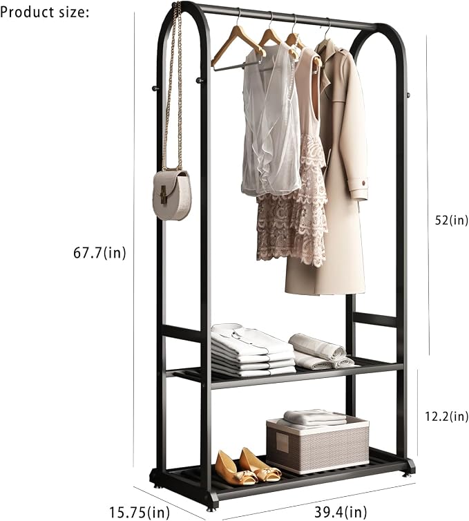 Freestanding Clothing Rack, Metal Garment Rack - Image 5