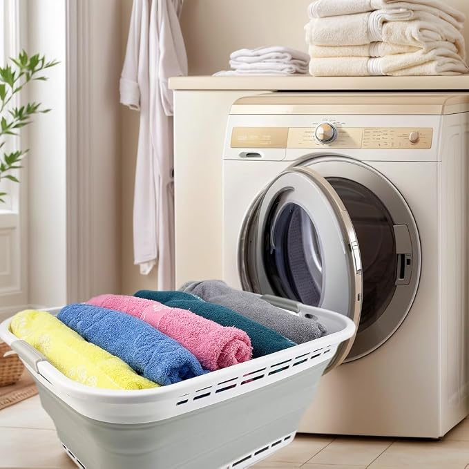 SAMMART 42L Collapsible Plastic Laundry Hamper/Basket - Image 3