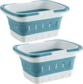2 Pack Portable Shower Caddy Tote, Plastic Storage Collapsible Basket by ANNIYA
