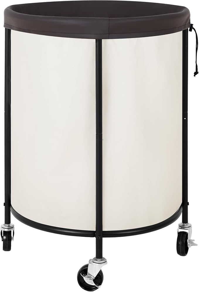 StorageWorks 52.8-Gallon Rolling Laundry Hamper, Heavy-Duty Round Laundry Basket by StorageWorks