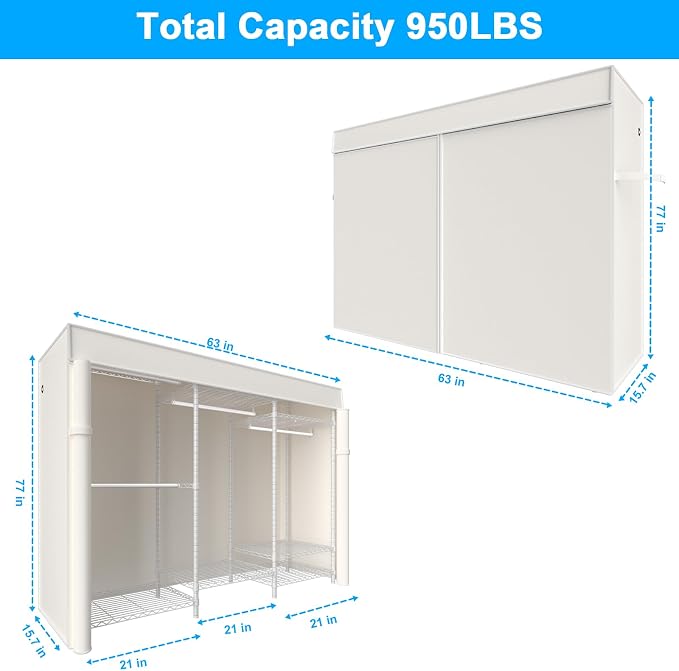 Ulif E13C Heavy Duty Closet Organizer System，Freestanding Clothing Racks - Image 2