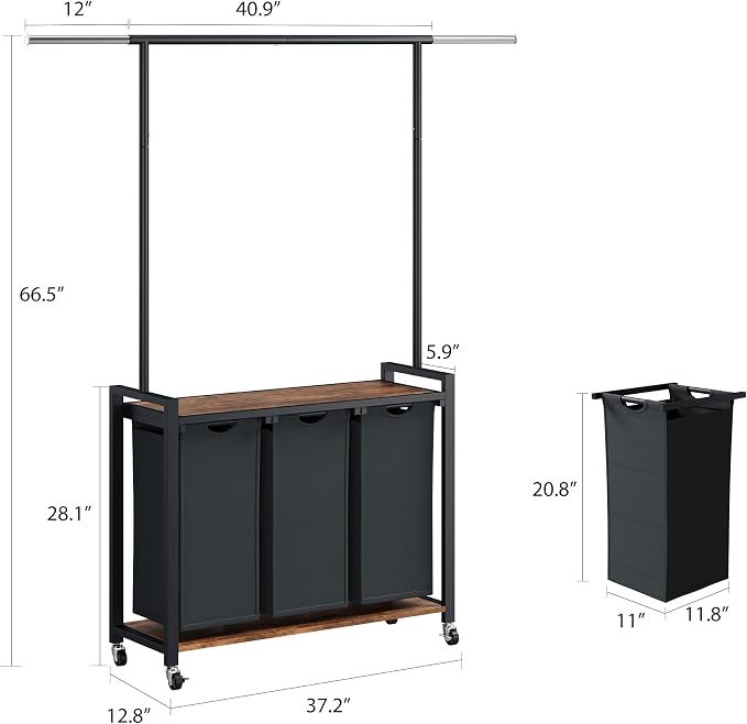 IDEALHOUSE Laundry Sorter 3 Section - Image 2