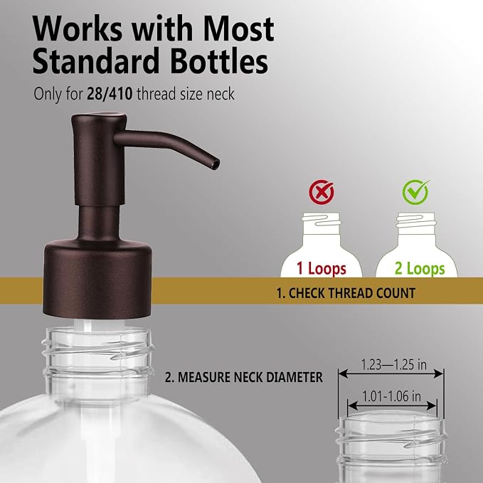 Amoliar Mason Jar Liquid Soap Dispenser Pump, Stainless Steel Replacement Pump - Image 5
