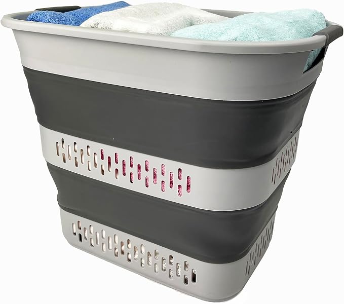 SAMMART 40L Collapsible Plastic Laundry Basket - Image 2