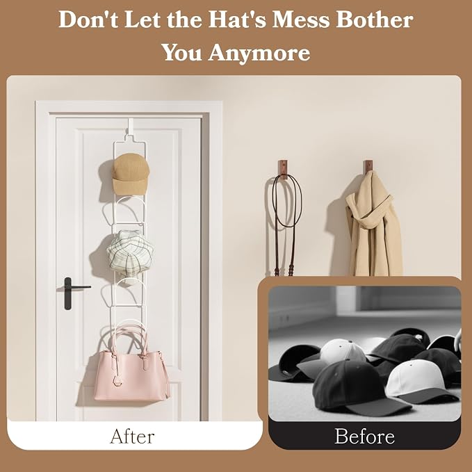 18 Pack Over The Door Hat Organizer - Image 2