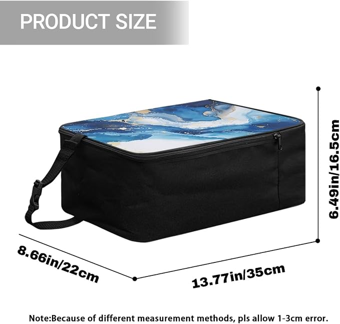 Universal Steamer Case Blue Marble Print Zippered Protective Pouch - Image 7