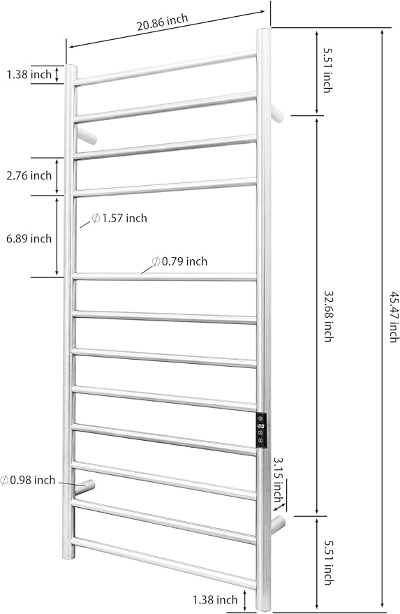 KEG Smart WiFi Towel Warmer Wall Mounted - Image 6