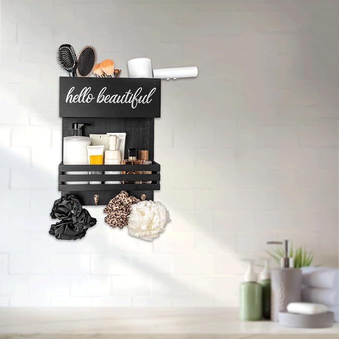 Wooden Hair Dryer Holder Wall-Mounted - Image 3
