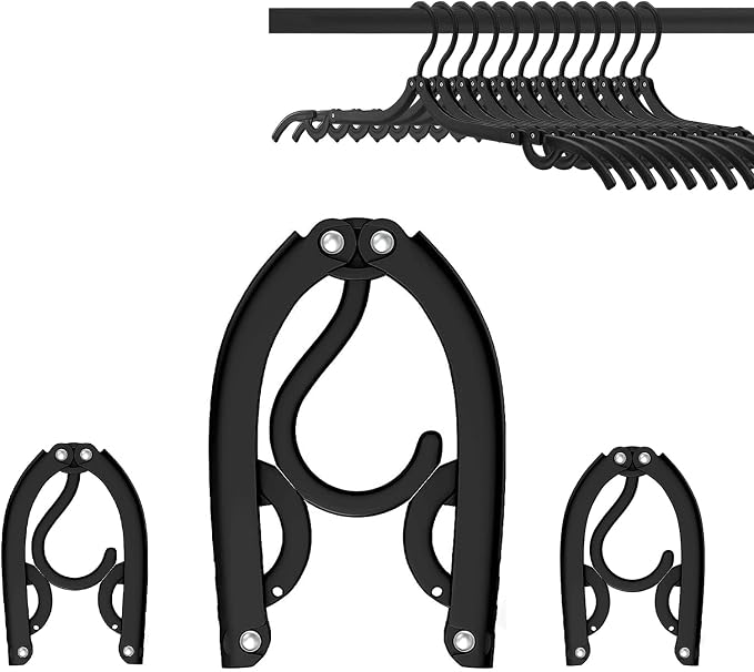 12PCS Travel Folding Hangers Portable Clothes Hangers Multifunctional Foldable by DUGJUB