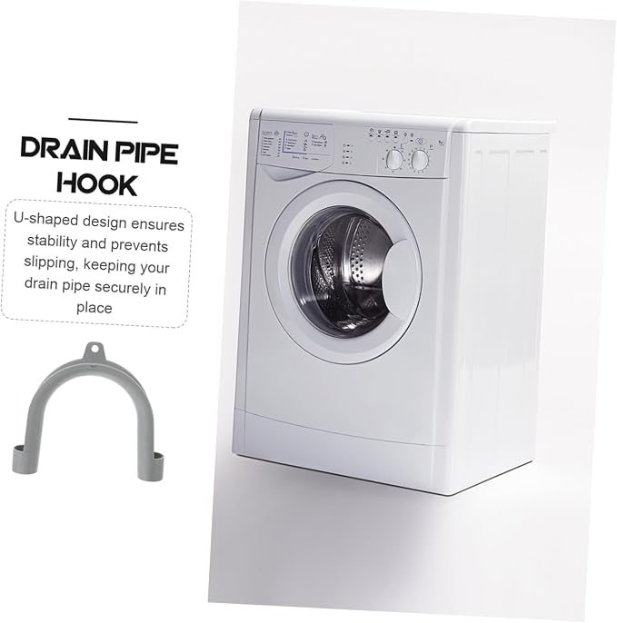 Utility Hooks for Washer Machine Drain Hose Clip U-shape Hose Holder Washing - Image 3