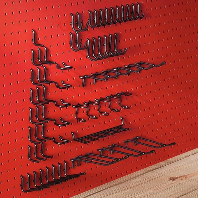 Extra Thick Black 1/4'' Pegboard Hooks - Image 5