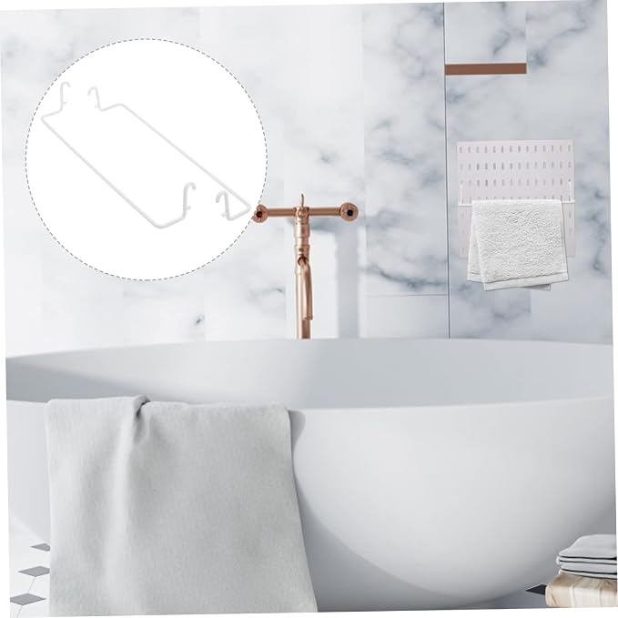 2-Pack White Stainless Steel Pegboard Rag Rack Extendable Paper Towel Holder - Image 6