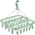 High-Capacity 32 Hook Garment Rack | Compact Foldable Design | Windproof by Unknown