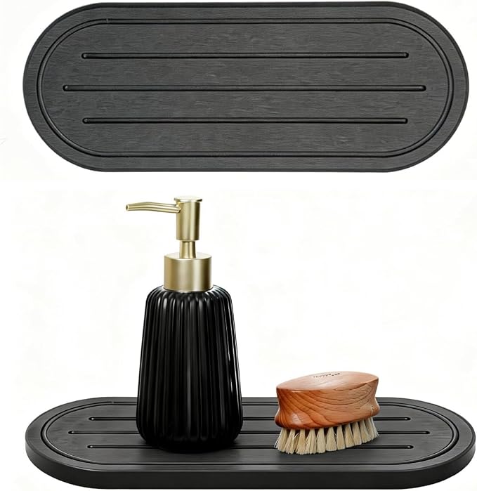 2PCS Water Absorbing Stone Drying Tray Mat by Razborci