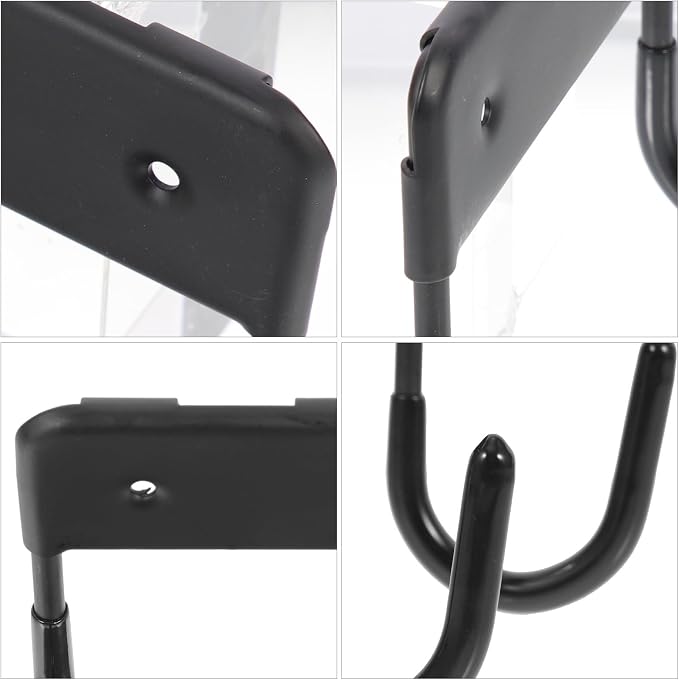 FUOYLOO Ironing Board Hanger Wall Mount Rack Black Heavy-Duty Utility Hook - Image 7