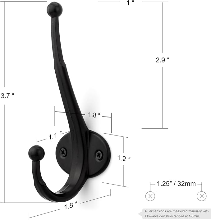 Heavy Duty Metal Coat Hook - Image 2
