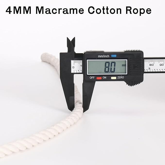 AIFUN Macrame Cord 8mm X 33yards, Natural Cotton Macrame Rope - Image 5
