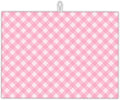 Pink White Checkered Dish Drying Mats 18x24 Inch, Dish Pad Drying Rack Mat by UIUPRO