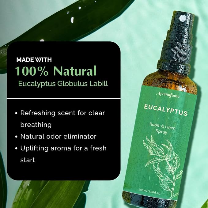 Eucalyptus & Mint Room, Linen & Pillow Spray by Aromafume | 100ml/3.38fl oz | - Image 2