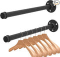 2 Pcs 12 Inch Industrial Pipe Clothes Rack DIY Wall Mounted, Heavy Duty Rustic by Jeasor