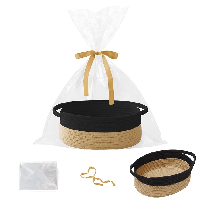 Small Woven Rope Basket-Empty Gifts Basket by HZFTJOY