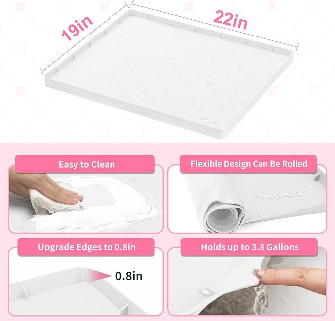 Sdpeia Under Sink Mat 22"×19" Waterproof Silicone Cabinet Liner & Sink Protector - Image 5