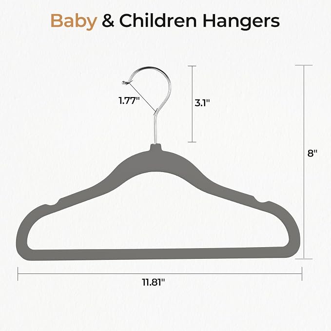 GoodtoU Kids Hangers Velvet 50 Pack 14" - Image 2