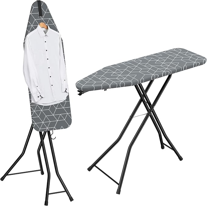 LyriFine Ironing Board, 2-in-1 Flat and Hanging Board, Sturdy Steel Frame Iron by LyriFine