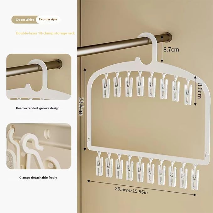 Multipurpose Clothes Hanger Nonslip Grooves Design Foldable Laundry Organizers - Image 5