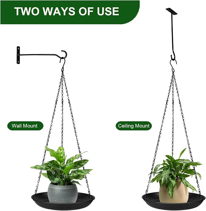 ARTORA Metal Plant Hanger, Indoor Decorative Wall Plant Hanging Basket Black - Image 3