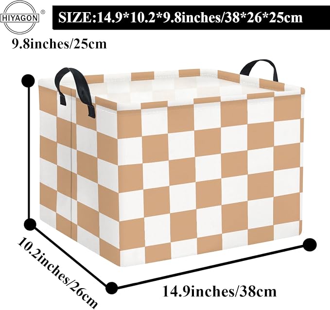 HIYAGON Rectangular Baby Girl Basket Fabric Storage Basket Storage Bin - Image 7