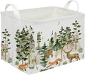 Rectangular Woodland Animal Basket Kids Baby Storage Basket, Bear Fox Boys by FXOCSHE