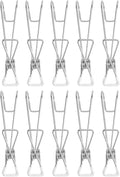 10pcs Stainless Steel Spring Hook Clothes Clips Non-Slip Large Laundry Pins by Unknown