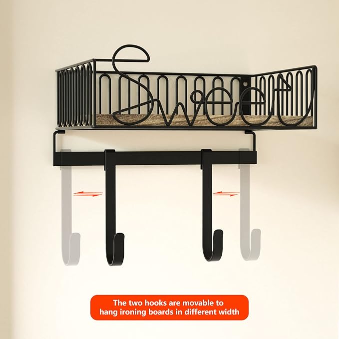 SRIWATANA Ironing Board Hanger Wall Mount, Laundry Room Iron and Ironing Board - Image 5